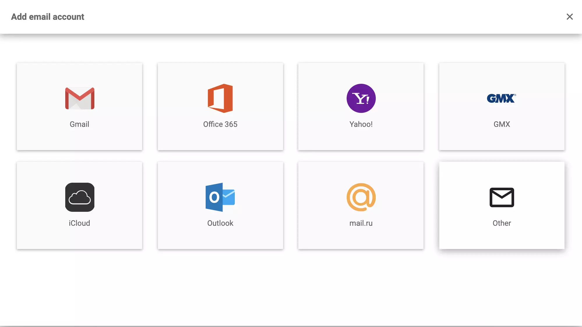 LiveAgent configuration with email selection