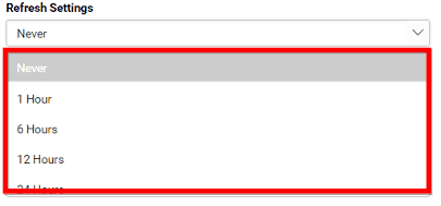 Bold BI Refresh Settings