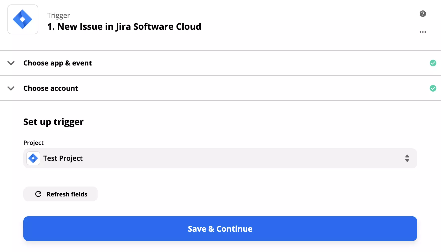 Finish of a Jira trigger setup