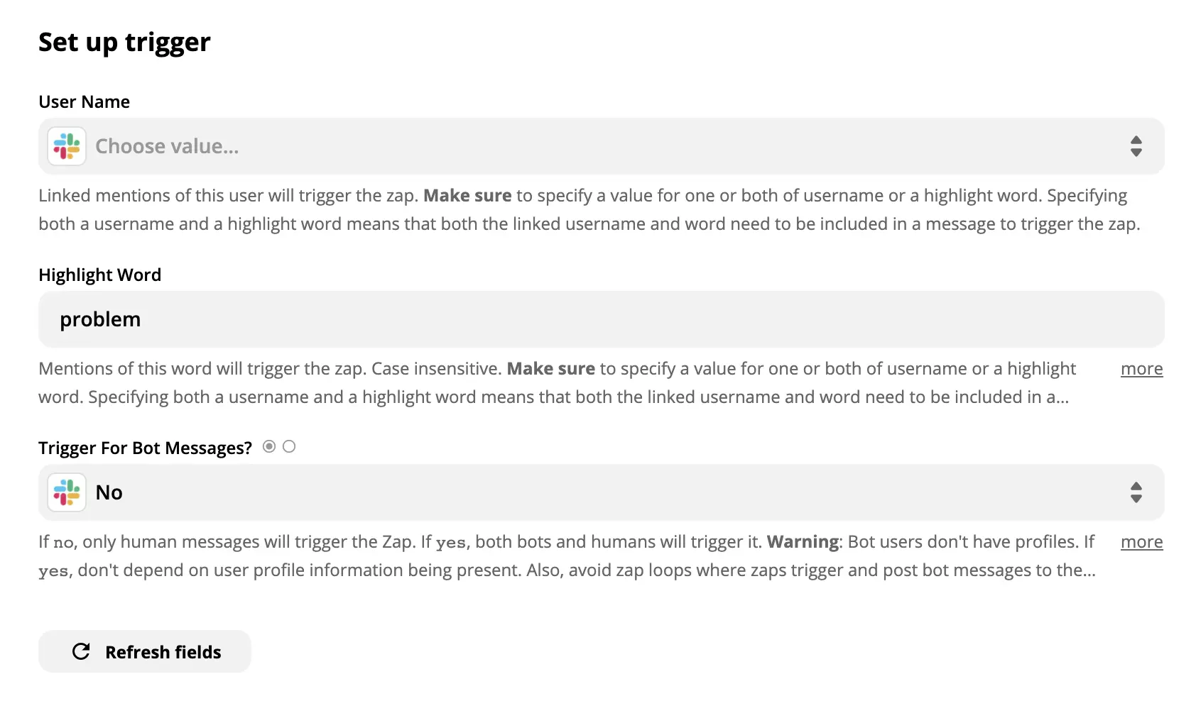 Prikaz postavljanja Slack okidača na Zapier-u