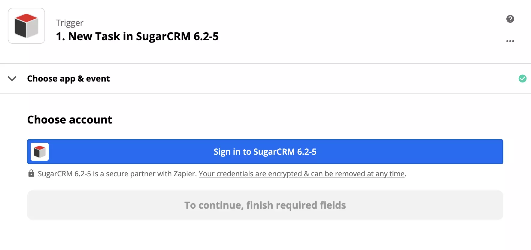 SugarCRM postavljanje okidača u Zapier integraciji