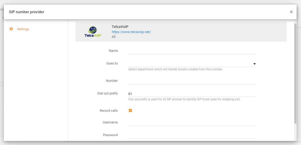 TelcaVoIP integracija u LiveAgent