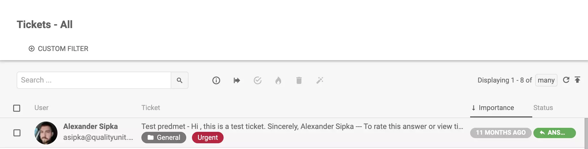 LiveAgent - oznaka hitnosti na karti
