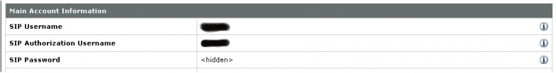 VoIP.ms korisničko ime i lozinka u SIP postavkama
