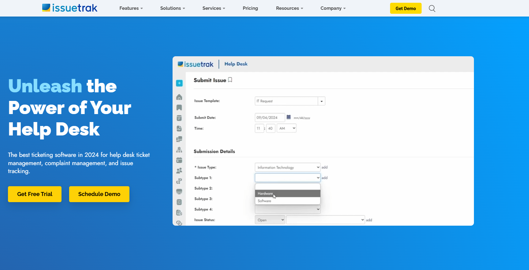 issuetrak početna stranica