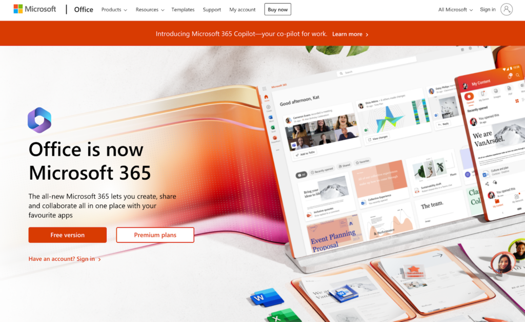 Početna stranica Microsoft 365, softver za upravljanje e-poštom za poduzeća