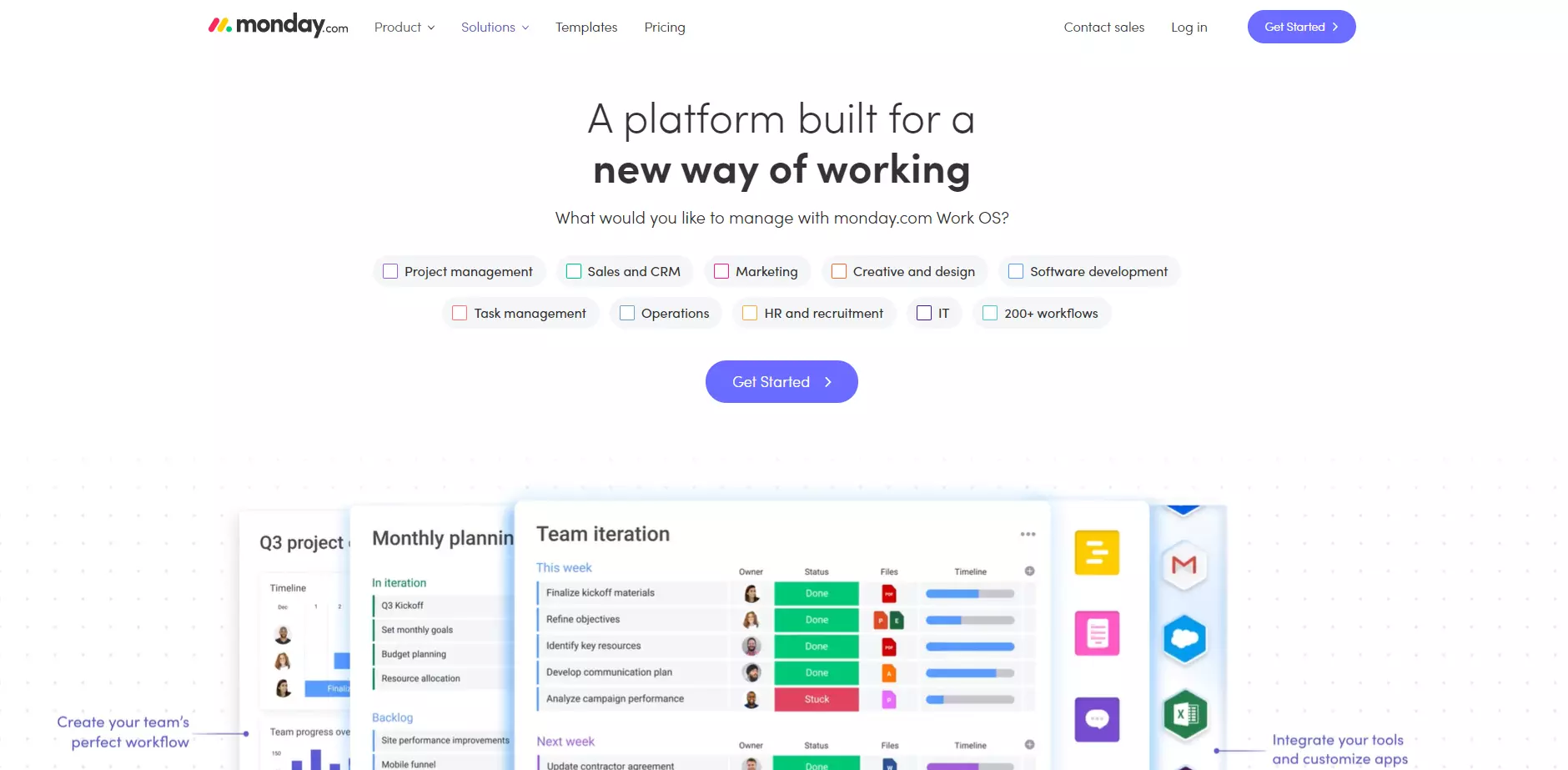 Početna stranica Monday.com