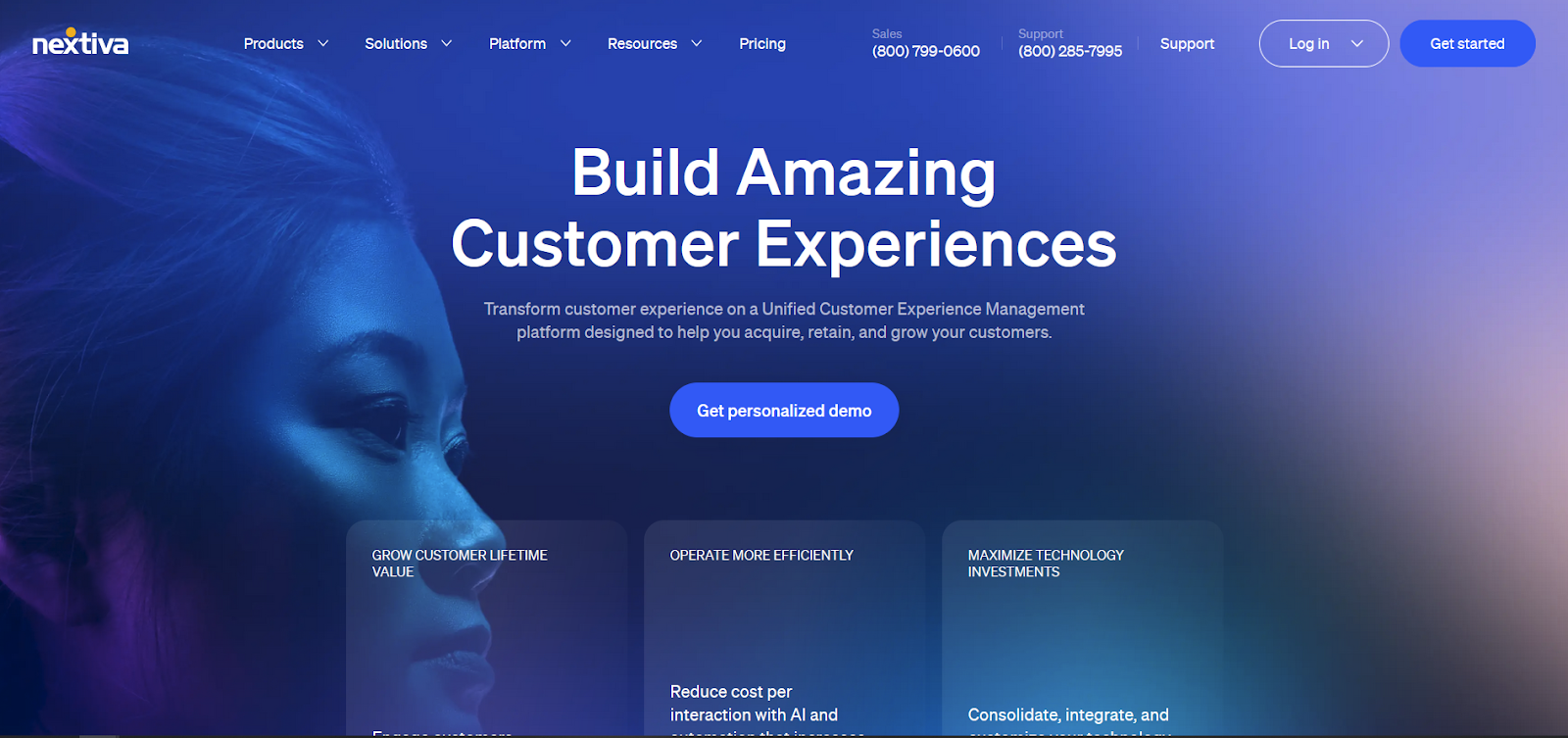 Nextiva call center softver početna stranica