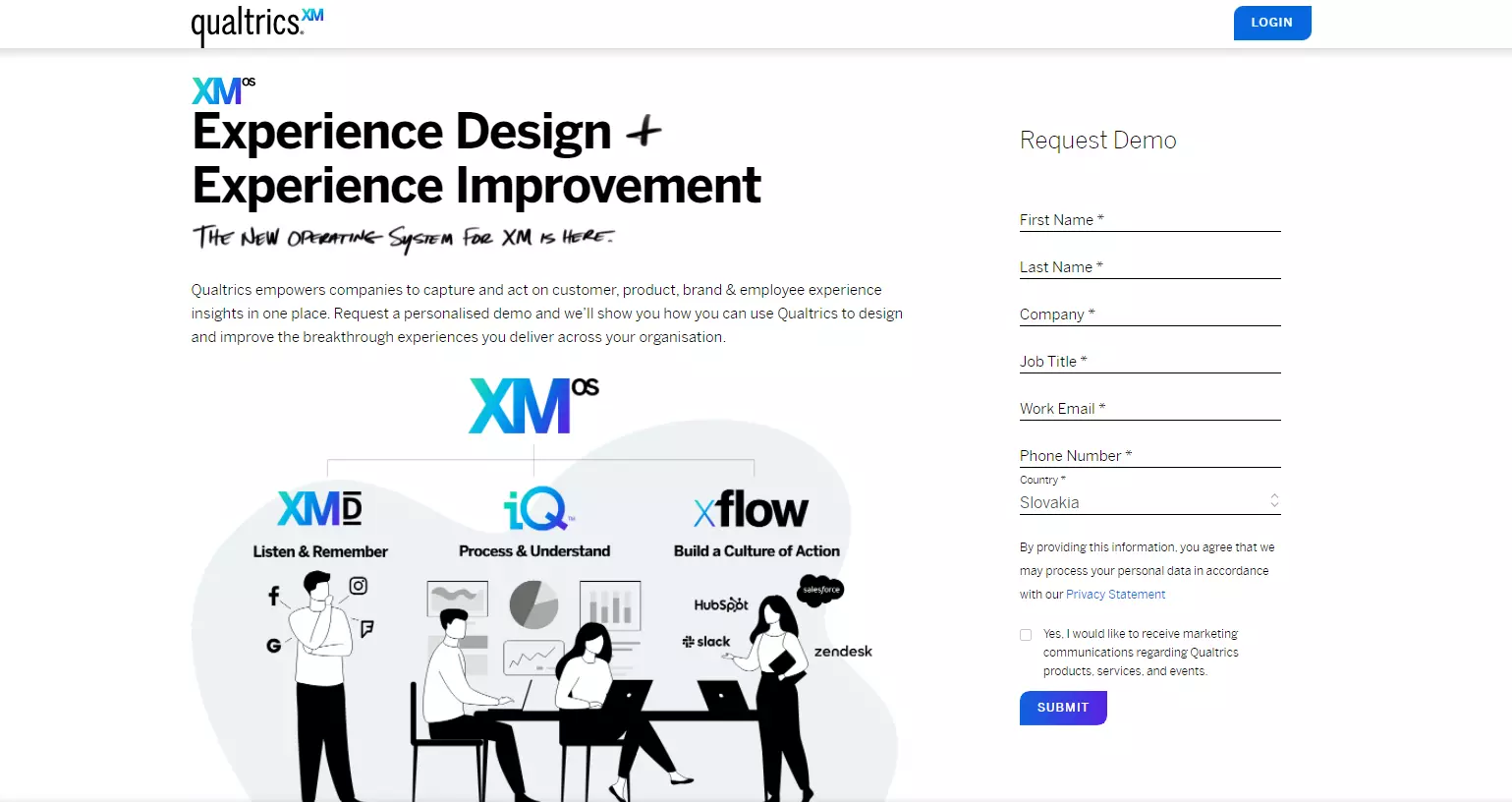 Qualtrics početna stranica