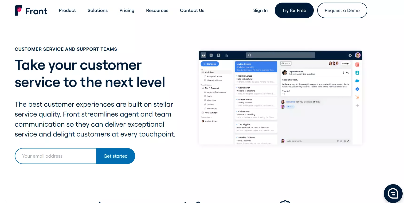 Front početna stranica korisničke usluge