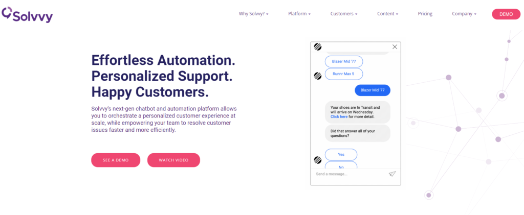 Početna stranica Solvvy-ja