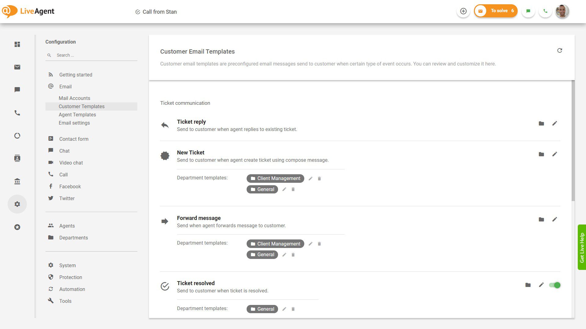Postavke predložaka za emaile