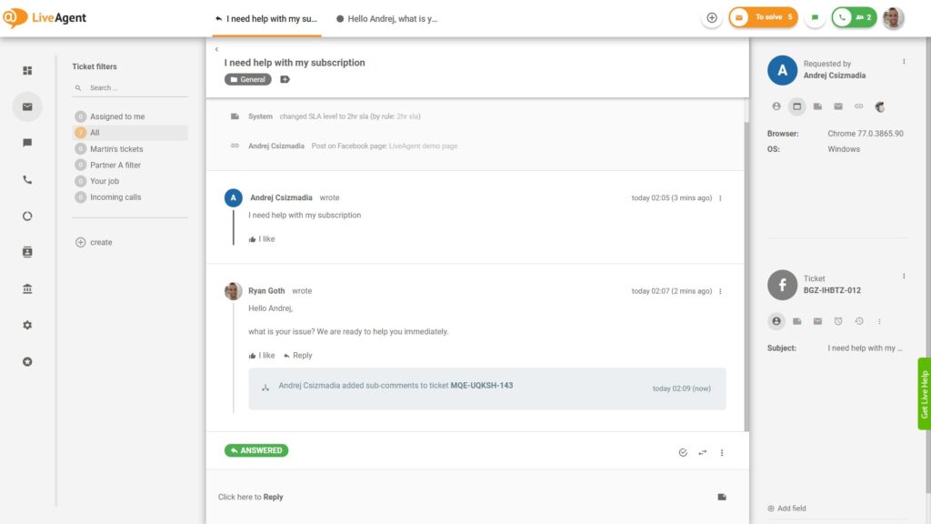 Odgovorite na Facebook komentare izravno iz LiveAgent