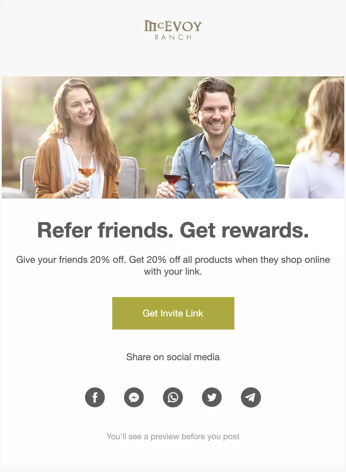E-commerce referral marketing example