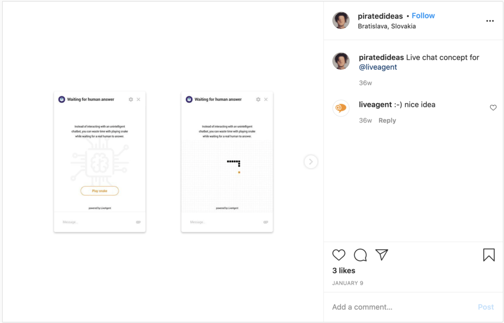 Spominjanje komentara na Instagramu