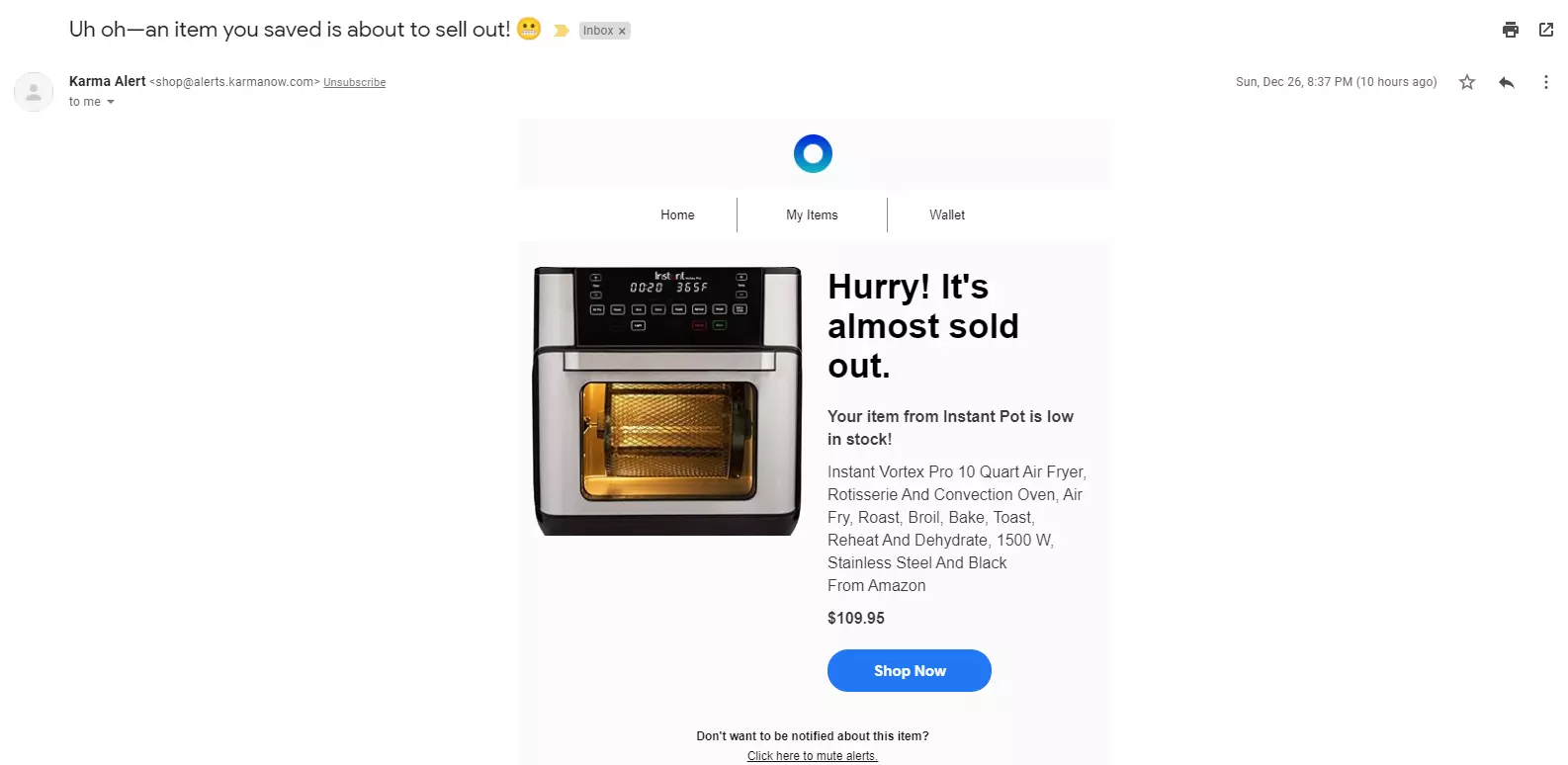 Karmanow zadnja šansa e-pošta