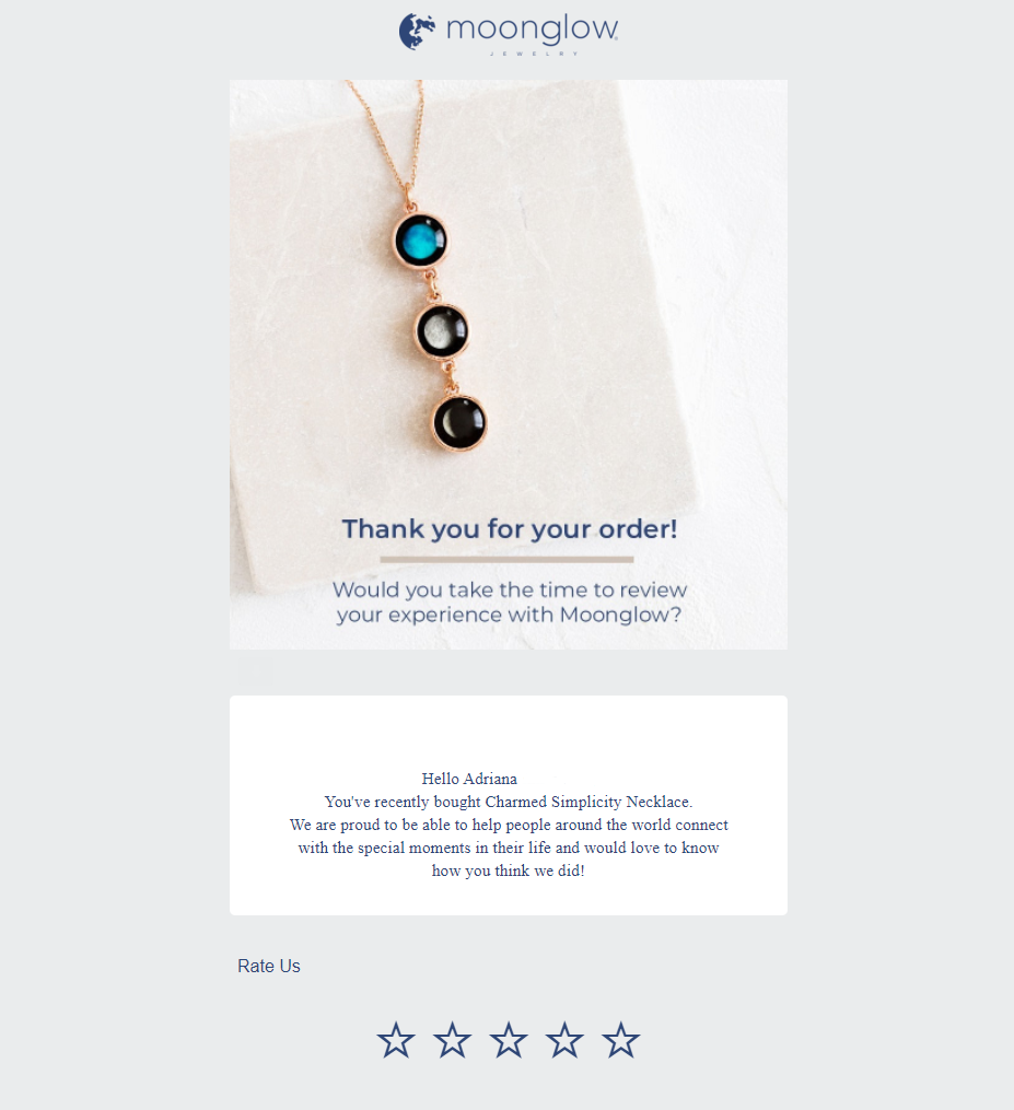 E-pošta zahvale na narudžbu