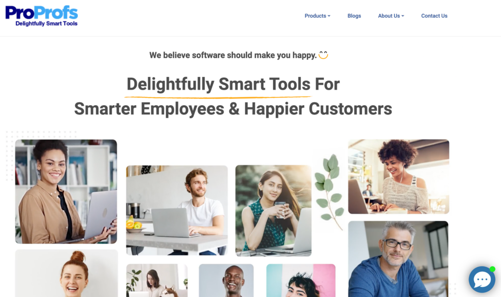 Početna stranica ProProfs softvera za bazu znanja