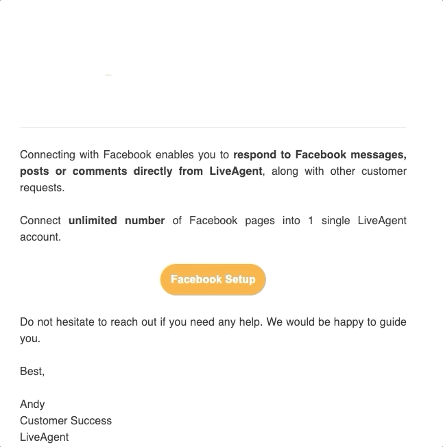 primjer oblikovanja e-pošte LiveAgent-a